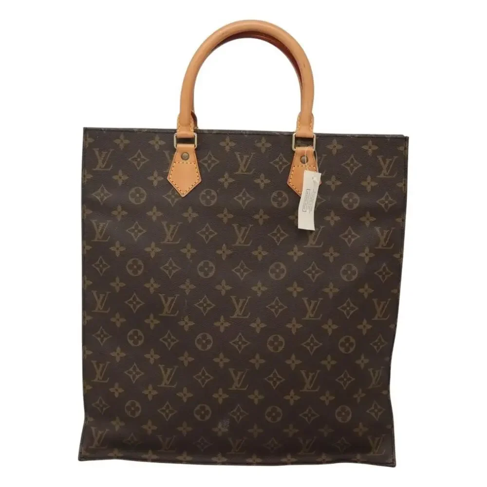 Louis Vuitton Monogram Sac Plat Handbag Brown